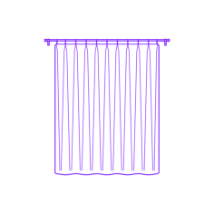 Buildings Window Curtains Ring Top Tailored Pleat Sketch Svg Vector, Free Vectors File